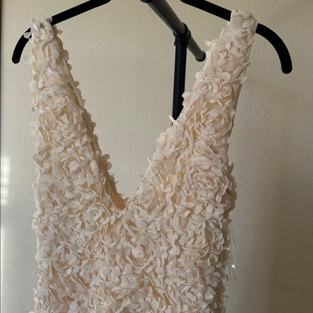 HOUSE OF CB CARENA CREME PLUNGE FLORAL‎ APPLIQUÉ MAXI DRESS size S NWOT - Picture 8 of 12